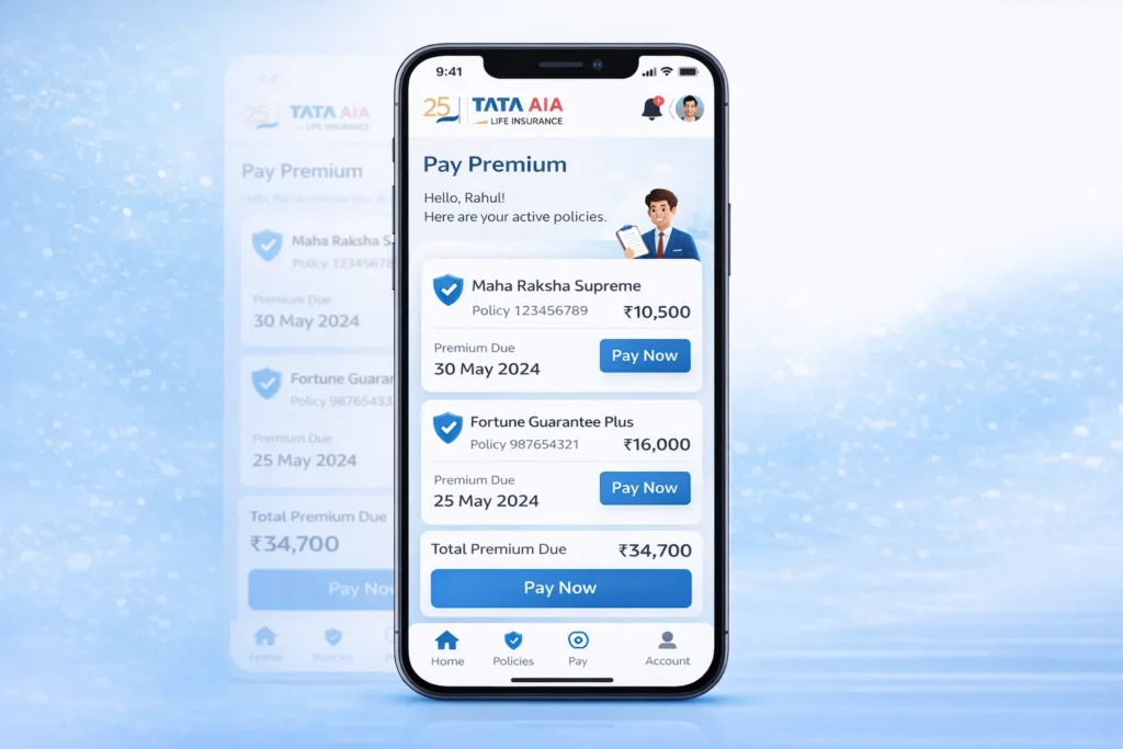 Tata AIA app premium payment
