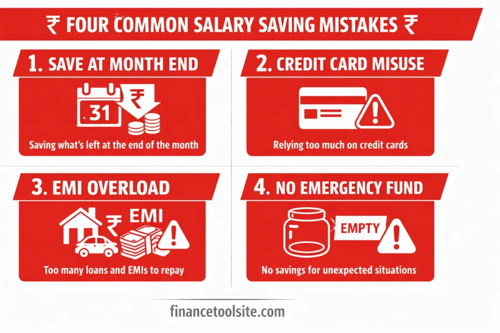 common mistakes when saving money from salary every month in india and how to avoid them